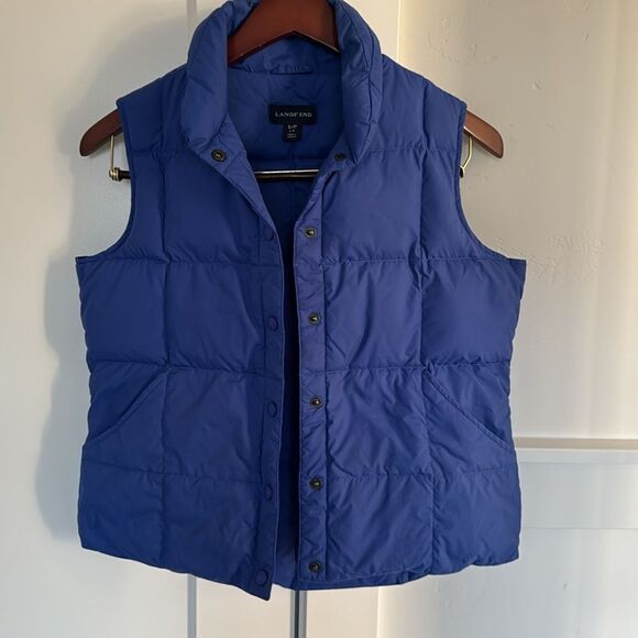 Lands' End Women's Size Small Nylon Blue Puffer Performance Vest Casual Wear EUC - Picture 3 of 10